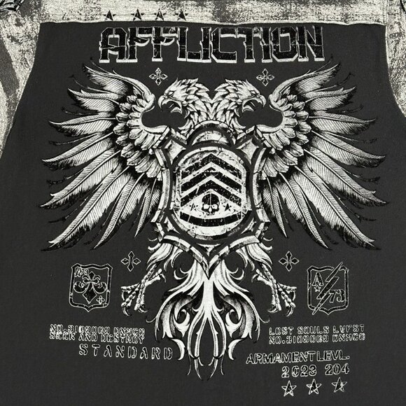 Crazy Y2K Affliction Velour Graphic T Shirt - Picture 3 of 7